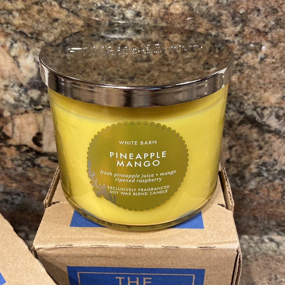 🍍”PINEAPPLE MANGO” 3-Wick Scented Candle, BBW/WB, 14.5 oz / 411 g, Box NWT base